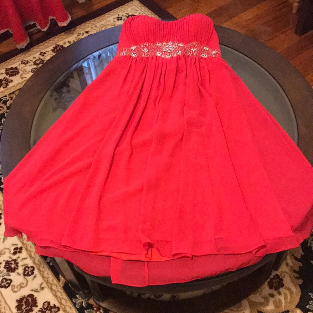 Prom Red Color Strapless Party Dress ♥️♥️